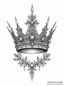 Ancient crown half-buried, tattoo sketch desi... - эскиз тату (№1751702256_0, 05.07.2025 07:57) — Tatufoto.com