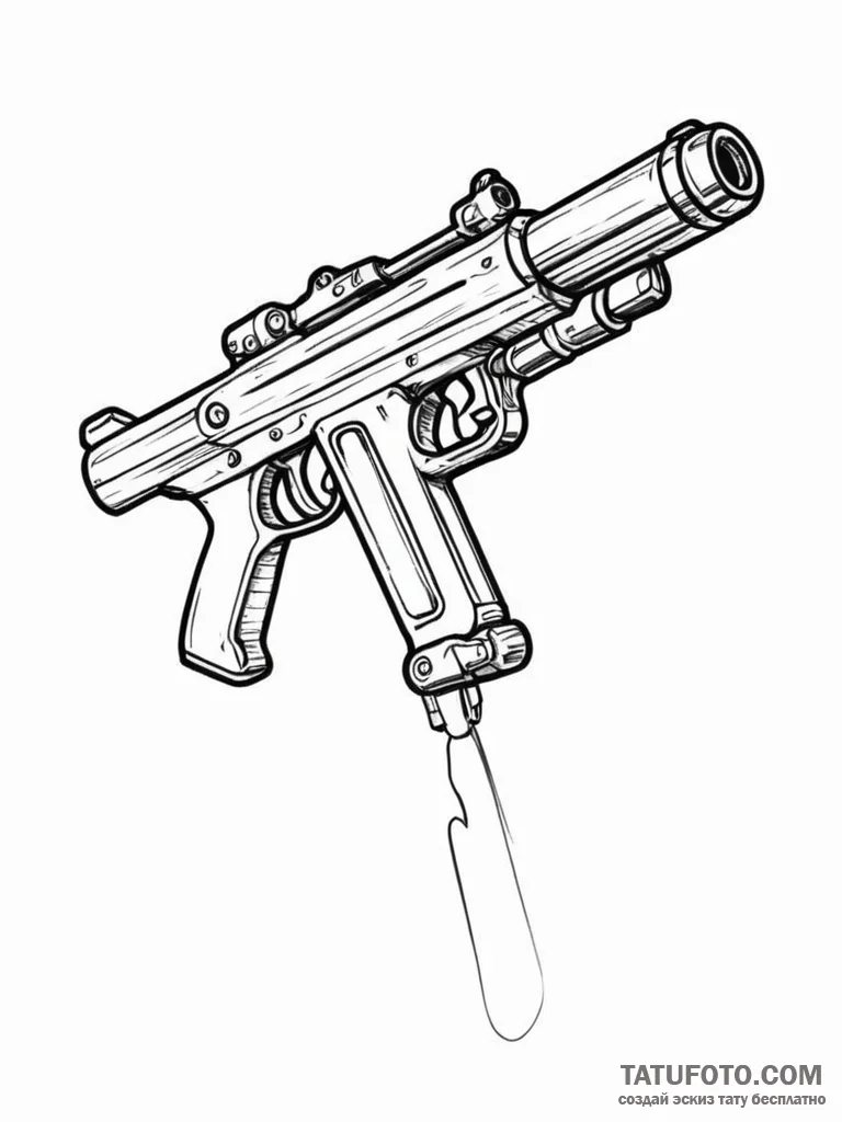 Ray gun - эскиз тату (№1751703118_0, 05.07.2025 08:11) — Tatufoto.com