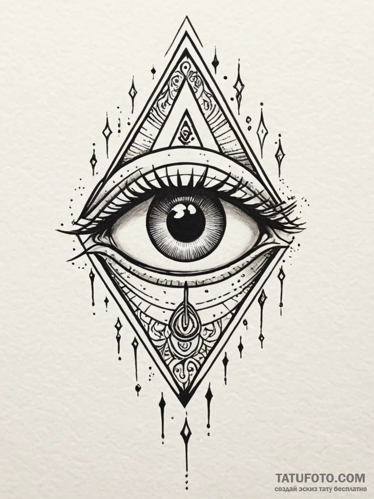 Runic eye beneath spectral storm, tattoo flas... - эскиз тату (№1751703373_0, 05.07.2025 08:16) — Tatufoto.com