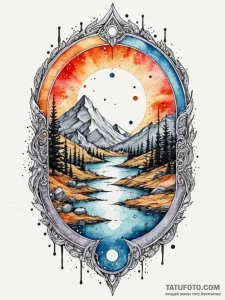 Oracle relic beneath celestial gate, concept... - эскиз тату (№1751705108_0, 05.07.2025 08:45) — Tatufoto.com