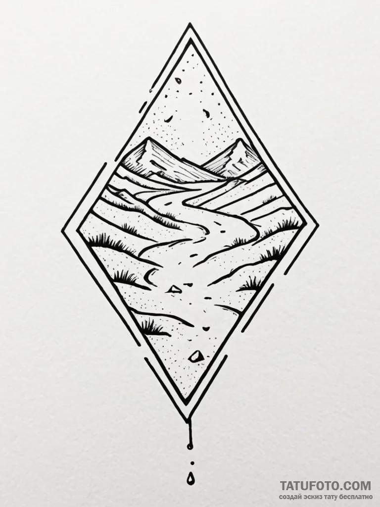 Shifting sands swallowing relic, tattoo drawi... - эскиз тату (№1751705193_0, 05.07.2025 08:46) — Tatufoto.com