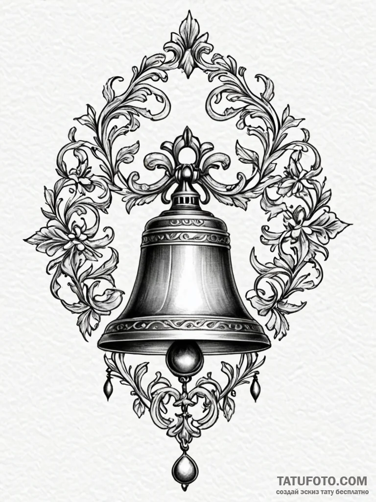 A classic bell on a collar, pet,, tattoo sket... - эскиз тату (№1751705531_0, 05.07.2025 08:52) — Tatufoto.com