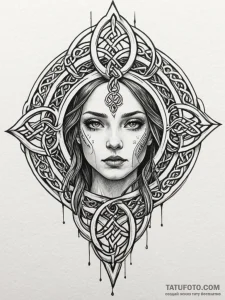 Celtic, ink illustration for tattoo, muted co... - эскиз тату (№1751705956_0, 05.07.2025 08:59) — Tatufoto.com