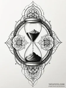 Ashen hourglass with black sand, concept art... - эскиз тату (№1751706040_0, 05.07.2025 09:00) — Tatufoto.com