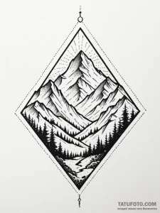Low-poly mountain range, tattoo flash sheet d... - эскиз тату (№1751706211_0, 05.07.2025 09:03) — Tatufoto.com