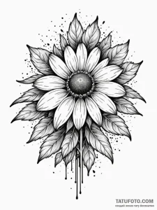 Rudbeckia (black-eyed susan), symbolizing enc... - эскиз тату (№1751706484_0, 05.07.2025 09:08) — Tatufoto.com