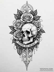 Roman numerals, concept art for tattoo, chica... - эскиз тату (№1751707201_0, 05.07.2025 09:20) — Tatufoto.com