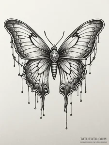 Apocalyptic moth with frayed wings, tattoo dr... - эскиз тату (№1751707455_0, 05.07.2025 09:24) — Tatufoto.com