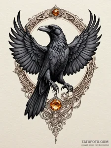 Angelic raven clutching gem, concept art for... - эскиз тату (№1751707540_0, 05.07.2025 09:25) — Tatufoto.com