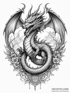 Kimono dragon beneath spectral gate, concept... - эскиз тату (№1751707881_0, 05.07.2025 09:31) — Tatufoto.com