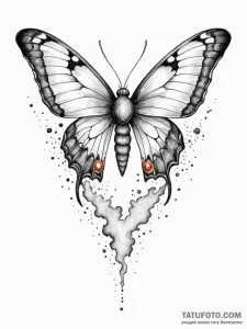 Animated moth flying through mist, tattoo ske... - эскиз тату (№1751708395_0, 05.07.2025 09:39) — Tatufoto.com