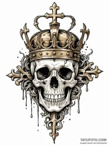 Hollow crown resting on bones, concept art fo... - эскиз тату (№1751709431_0, 05.07.2025 09:57) — Tatufoto.com