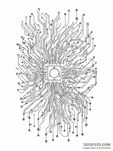 Circuit board pattern - эскиз тату (№1751710137_0, 05.07.2025 10:08) — Tatufoto.com