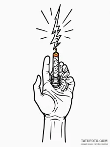 Tesla coil with lightning arcing to a human h... - эскиз тату (№1751710221_0, 05.07.2025 10:10) — Tatufoto.com