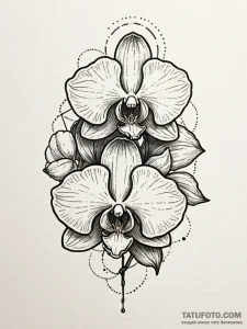 Orchid with petals that look like they're mad... - эскиз тату (№1751710563_0, 05.07.2025 10:16) — Tatufoto.com