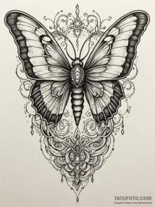 Apocalyptic moth with iron wings, ink illustr... - эскиз тату (№1751710818_0, 05.07.2025 10:20) — Tatufoto.com