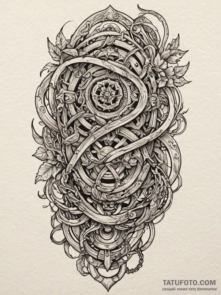 A detailed broken chain of command, disarray,... - эскиз тату (№1751710904_0, 05.07.2025 10:21) — Tatufoto.com