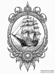 Helm of a ship, large and wooden, tattoo draw... - эскиз тату (№1751711160_0, 05.07.2025 10:26) — Tatufoto.com