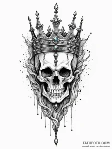 Ivory relic crowned in bone, artistic tattoo... - эскиз тату (№1751711245_0, 05.07.2025 10:27) — Tatufoto.com