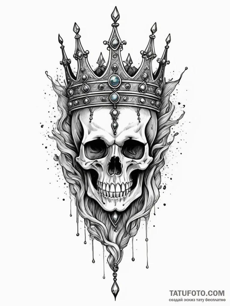 Ivory relic crowned in bone, artistic tattoo... - эскиз тату (№1751711245_0, 05.07.2025 10:27) — Tatufoto.com