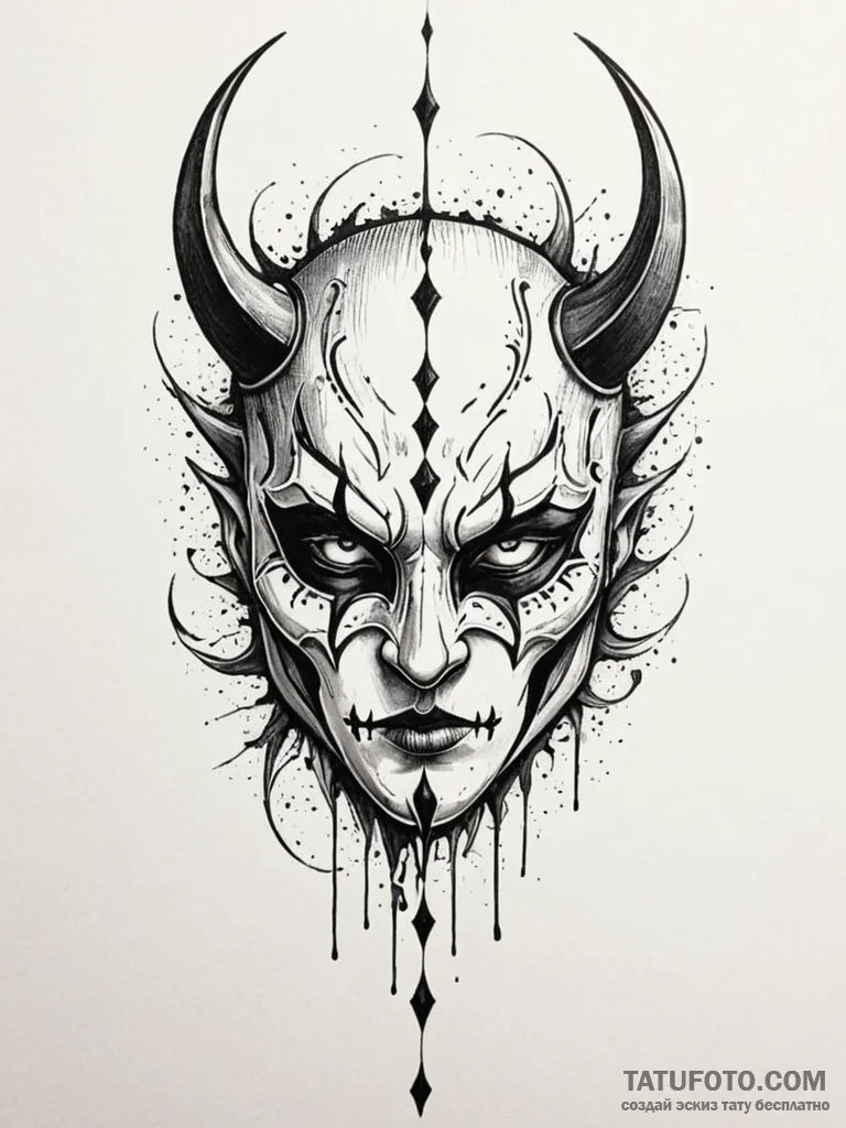 Clawed mask with empty eyes, tattoo drawing o... - эскиз тату (№1751711582_0, 05.07.2025 10:33) — Tatufoto.com