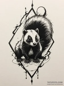 Skunk, ink illustration for tattoo, masterpie... - эскиз тату (№1751712952_0, 05.07.2025 10:55) — Tatufoto.com