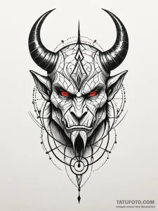 Orcish helm with cracked horns, ink illustrat... - эскиз тату (№1751713038_0, 05.07.2025 10:57) — Tatufoto.com