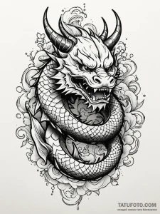 Warden helm cracked by serpent, ink illustrat... - эскиз тату (№1751713896_0, 05.07.2025 11:11) — Tatufoto.com