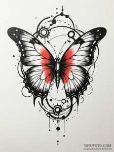 Atomic butterfly with mechanical wings, tatto... - эскиз тату (№1751714066_0, 05.07.2025 11:14) — Tatufoto.com