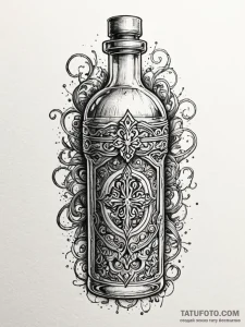 A health potion bottle (from video games), co... - эскиз тату (№1751714151_0, 05.07.2025 11:15) — Tatufoto.com