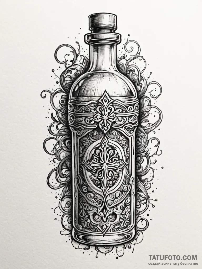 A health potion bottle (from video games), co... - эскиз тату (№1751714151_0, 05.07.2025 11:15) — Tatufoto.com