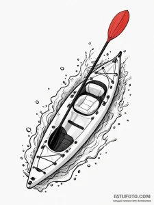 Kayak paddle snapped in ice, artistic tattoo... - эскиз тату (№1751714490_0, 05.07.2025 11:21) — Tatufoto.com