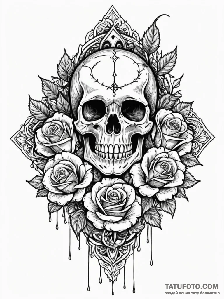 Rainstone beneath spectral river, ink illustr... - эскиз тату (№1751714829_0, 05.07.2025 11:27) — Tatufoto.com