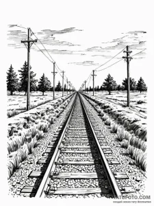 Railway track stretching to the horizon, arti... - эскиз тату (№1751714913_0, 05.07.2025 11:28) — Tatufoto.com