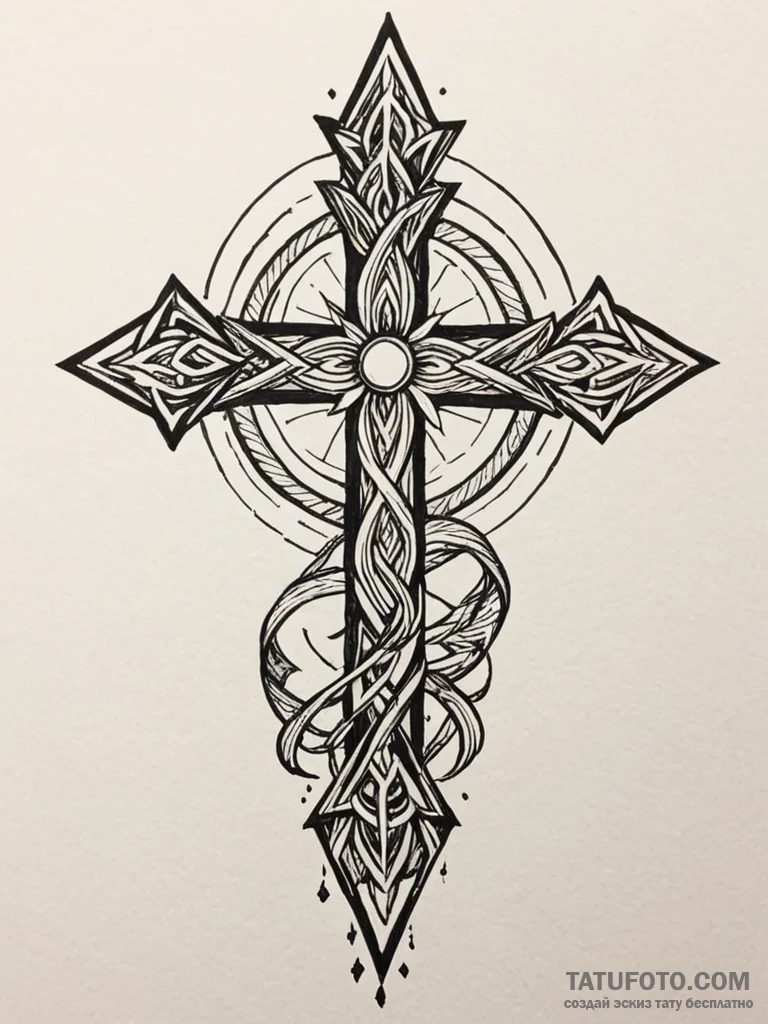 Rune, tattoo sketch design, vibrant colors, f... - эскиз тату (№1751715085_0, 05.07.2025 11:31) — Tatufoto.com