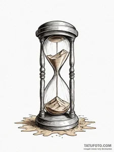 An hourglass filled with city dust instead of... - эскиз тату (№1751715514_0, 05.07.2025 11:38) — Tatufoto.com