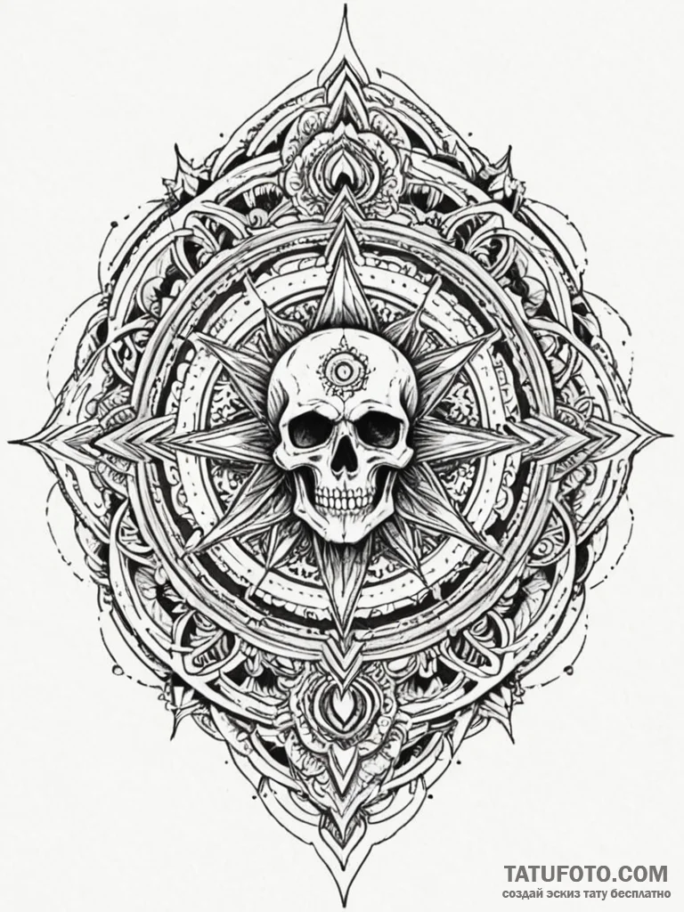 Necromancer raising skeletal warriors from th... - эскиз тату (№1751715855_0, 05.07.2025 11:44) — Tatufoto.com