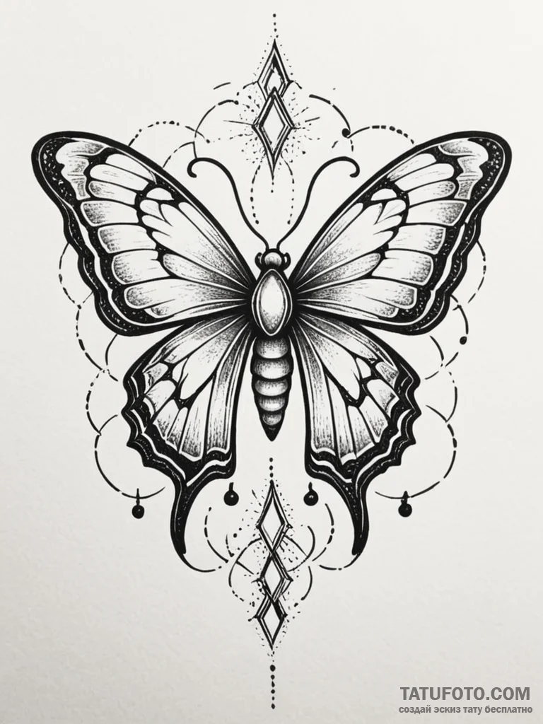 Astral moth with glowing patterns, tattoo fla... - эскиз тату (№1751716450_0, 05.07.2025 11:54) — Tatufoto.com