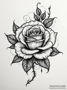 A wilting black rose losing its petals, artis... - эскиз тату (№1751716704_0, 05.07.2025 11:58) — Tatufoto.com