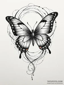 Angelic butterfly leaving light trail, concep... - эскиз тату (№1751720536_0, 05.07.2025 13:02) — Tatufoto.com