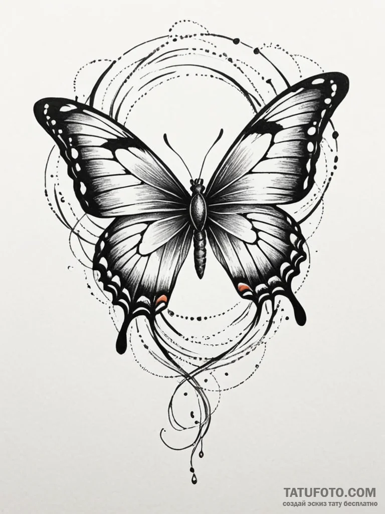 Angelic butterfly leaving light trail, concep... - эскиз тату (№1751720536_0, 05.07.2025 13:02) — Tatufoto.com