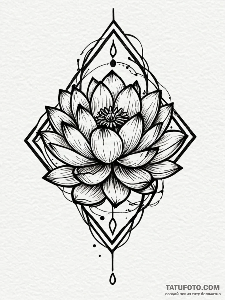 Unalome symbol, its path leading to a bloomin... - эскиз тату (№1751720711_0, 05.07.2025 13:05) — Tatufoto.com