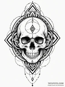 Whispering skull with smoke coming from its m... - эскиз тату (№1751720797_0, 05.07.2025 13:06) — Tatufoto.com