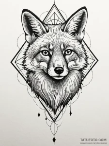 Fox, concept art for tattoo, professional art... - эскиз тату (№1751721822_0, 05.07.2025 13:23) — Tatufoto.com