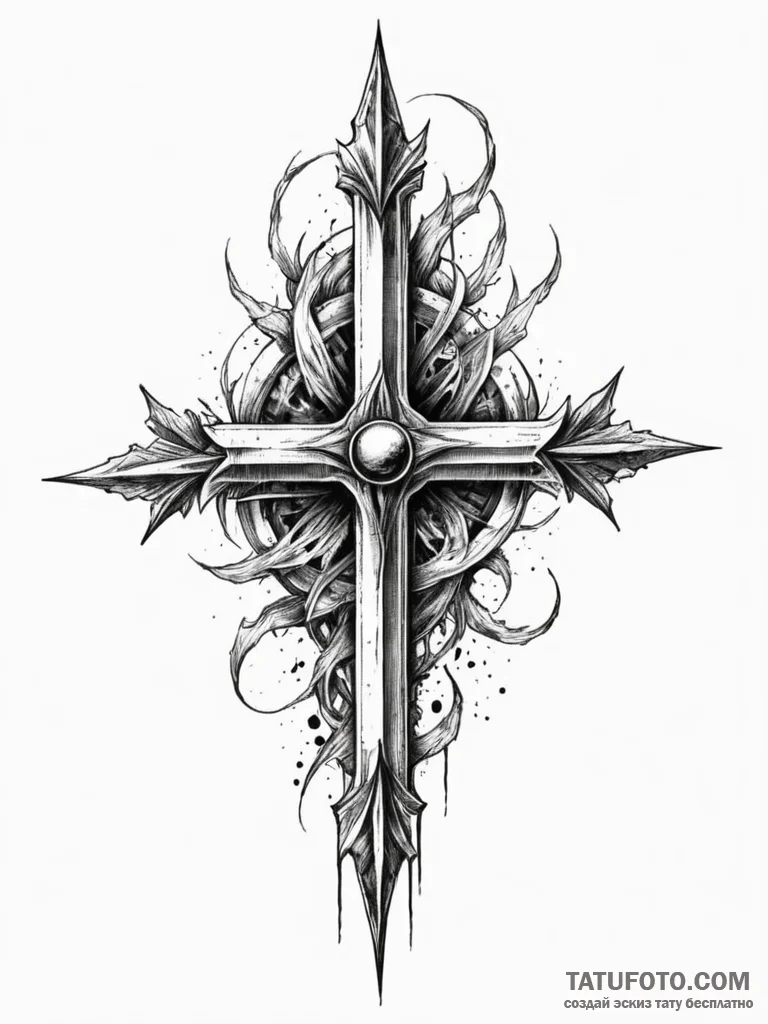 Razor fang beneath spectral rift, ink illustr... - эскиз тату (№1751722419_0, 05.07.2025 13:33) — Tatufoto.com