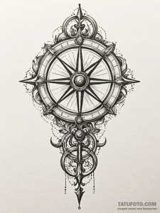 Bronze sextant, used for navigating by the st... - эскиз тату (№1751722504_0, 05.07.2025 13:35) — Tatufoto.com