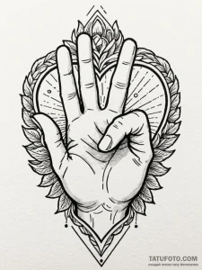 Finger heart gesture (k-pop style), artistic... - эскиз тату (№1751722770_0, 05.07.2025 13:39) — Tatufoto.com