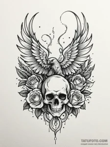 Ice phoenix emerging from frost, concept art... - эскиз тату (№1751723197_0, 05.07.2025 13:46) — Tatufoto.com