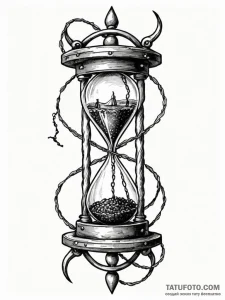 Barbed wire strangling hourglass, tattoo draw... - эскиз тату (№1751723282_0, 05.07.2025 13:48) — Tatufoto.com