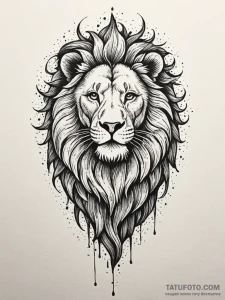 Ashen lion walking through ashes, concept art... - эскиз тату (№1751730637_0, 05.07.2025 15:50) — Tatufoto.com